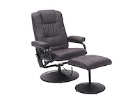 Elektrische massage- en ontspanningstoel met elektrische stoel met synthetische voetsteunchocolade - afbeelding 3 van  8