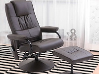 Elektrische massage- en ontspanningstoel met elektrische stoel met synthetische voetsteunchocolade - afbeelding 1 van  8