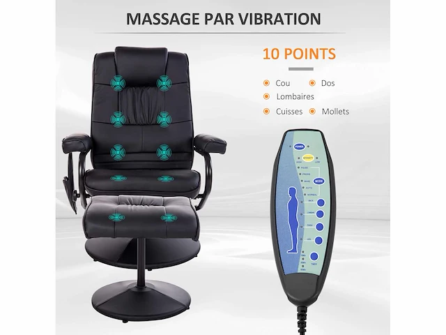 Elektrische massage- en ontspanningstoel met schuifbare liggeving - afbeelding 4 van  5