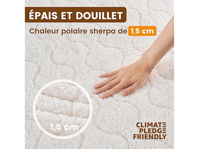 Elektrische matrastopper bearhug in crèmekleur, 135 x 190 cm - afbeelding 3 van  5