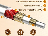 Elektrische matrastopper bearhug in crèmekleur, 135 x 190 cm - afbeelding 2 van  5