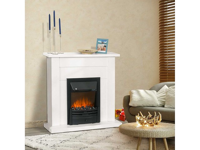 Elektrische open haard grote grootte instelbaar vermogen 1000-2000w led vlameffect - afbeelding 2 van  5