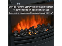 Elektrische open haard grote grootte instelbaar vermogen 1000-2000w led vlameffect - afbeelding 4 van  5