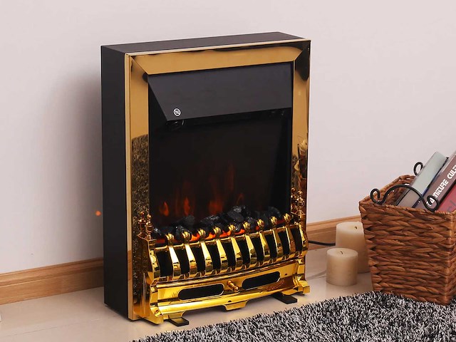 Elektrische open haard met verwarming, elektrische open haard met ed vlam-effect - afbeelding 1 van  8