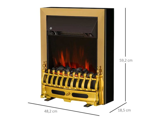 Elektrische open haard met verwarming, elektrische open haard met ed vlam-effect - afbeelding 4 van  8