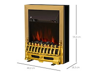 Elektrische open haard met verwarming, elektrische open haard met ed vlam-effect - afbeelding 4 van  8