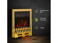 Elektrische open haard met verwarming, elektrische open haard met ed vlam-effect - afbeelding 6 van  8