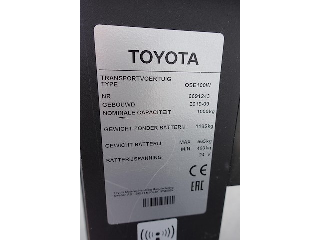 Elektrische orderpicker toyota - afbeelding 12 van  14