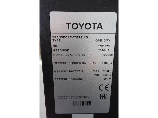 Elektrische orderpicker toyota - afbeelding 14 van  17