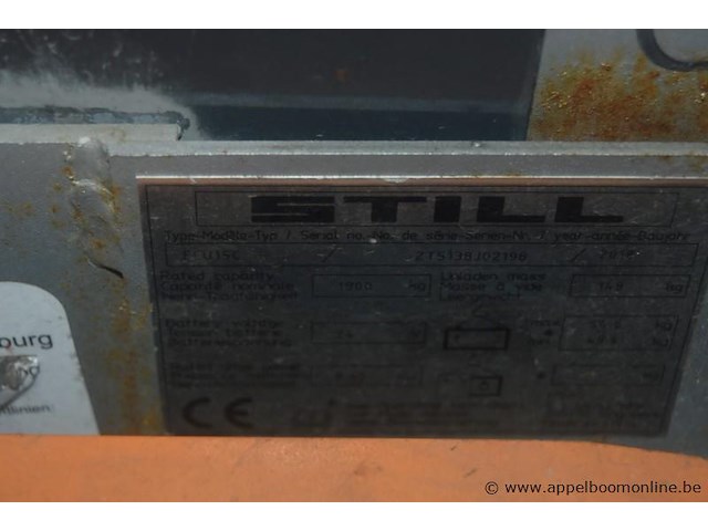 Elektrische pallet, still, efu15c, bouwjaar 2018, 1900kg hefvermogen, 24v, werking niet gekend - afbeelding 2 van  2