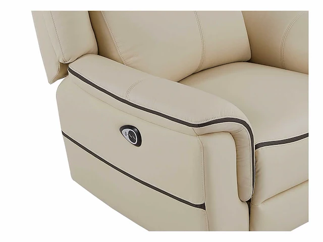 Elektrische relaxstoel in beige leer - afbeelding 5 van  8