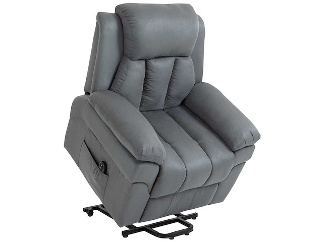 Elektrische relaxstoel met slaap- en leunfunctie, hefstoel, relaxstoel met wake-up assist, grijs - afbeelding 2 van  7