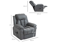 Elektrische relaxstoel met slaap- en leunfunctie, hefstoel, relaxstoel met wake-up assist, grijs - afbeelding 3 van  7