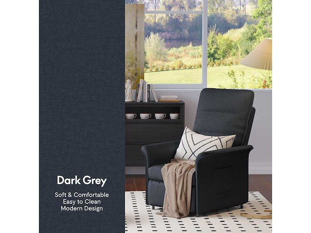 Elektrische relaxstoel, relaxstoel met rugleuning verstelbaar 105°-155° - afbeelding 4 van  9