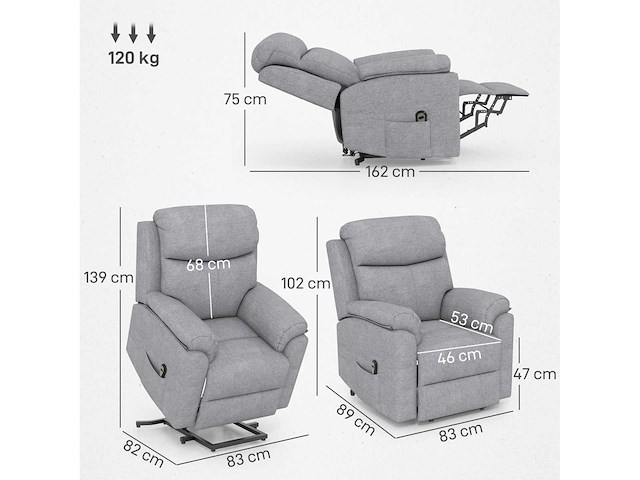 Elektrische relaxstoel voor de lift - met verstelbare voetsteun en afstandsbediening - afbeelding 4 van  9