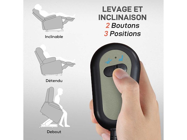 Elektrische relaxstoel voor de lift - met verstelbare voetsteun en afstandsbediening - afbeelding 5 van  9