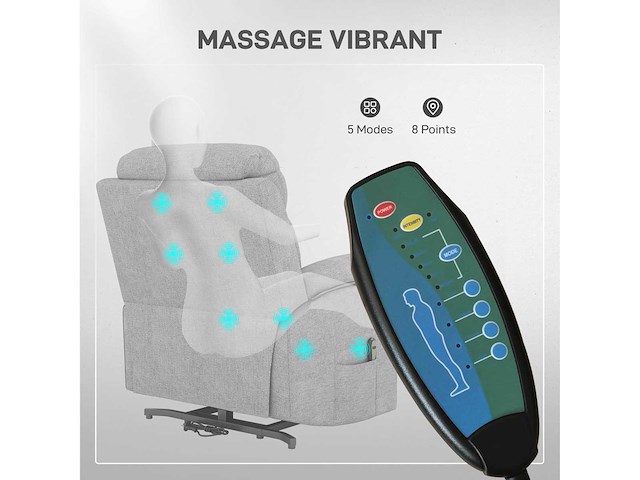 Elektrische relaxstoel voor de lift - met verstelbare voetsteun en afstandsbediening - afbeelding 6 van  9