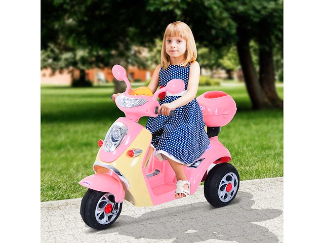 Elektrische scooter voor kinderen 3 jaar 6 v metaal + polypropyleen 108 x 51 x 75 cm roze/wit - afbeelding 1 van  5