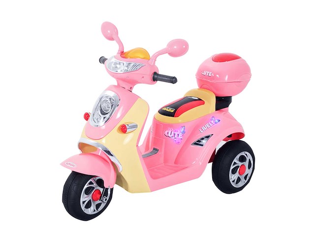 Elektrische scooter voor kinderen 3 jaar 6 v metaal + polypropyleen 108 x 51 x 75 cm roze/wit - afbeelding 2 van  5