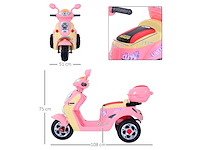 Elektrische scooter voor kinderen 3 jaar 6 v metaal + polypropyleen 108 x 51 x 75 cm roze/wit - afbeelding 3 van  5