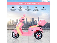 Elektrische scooter voor kinderen 3 jaar 6 v metaal + polypropyleen 108 x 51 x 75 cm roze/wit - afbeelding 4 van  5