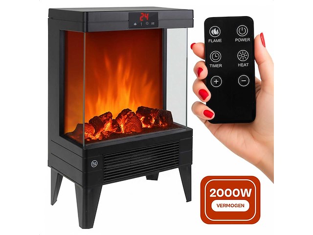 Elektrische sfeerhaard 2000w met afstandsbediening - afbeelding 1 van  7