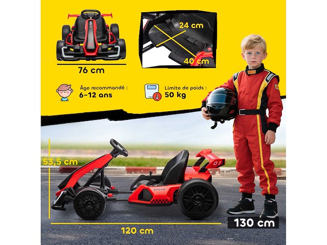 Elektrische skelter voor kinderen 2 x 150w 24 v batterij - afbeelding 3 van  6