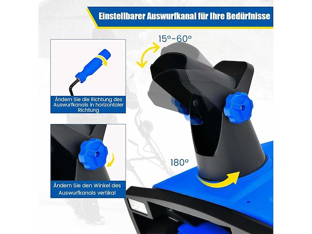 Elektrische sneeuwblazer met led-lampen en 15 a motor - afbeelding 4 van  6