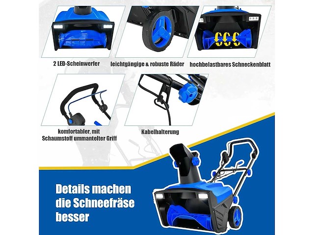 Elektrische sneeuwblazer met led-lampen en 15 a motor - afbeelding 5 van  6