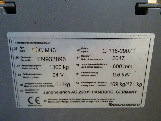 Elektrische stapelaar jungheinrich - afbeelding 6 van  10