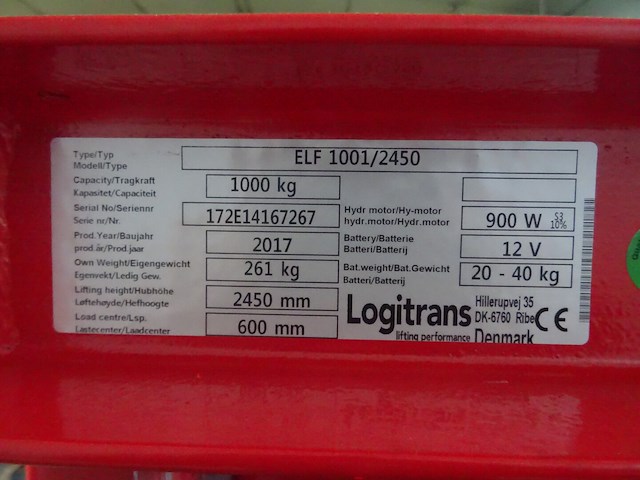 Elektrische stapelaar logitrans - afbeelding 7 van  9
