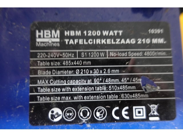 Elektrische tafelzaagmachine hbm - afbeelding 4 van  4