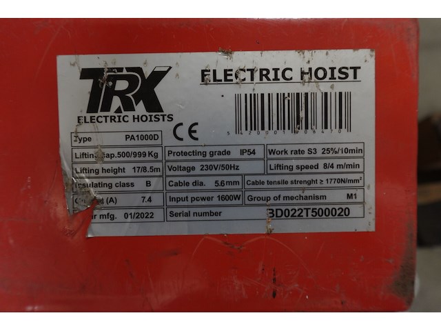 Elektrische takel trx - afbeelding 4 van  5
