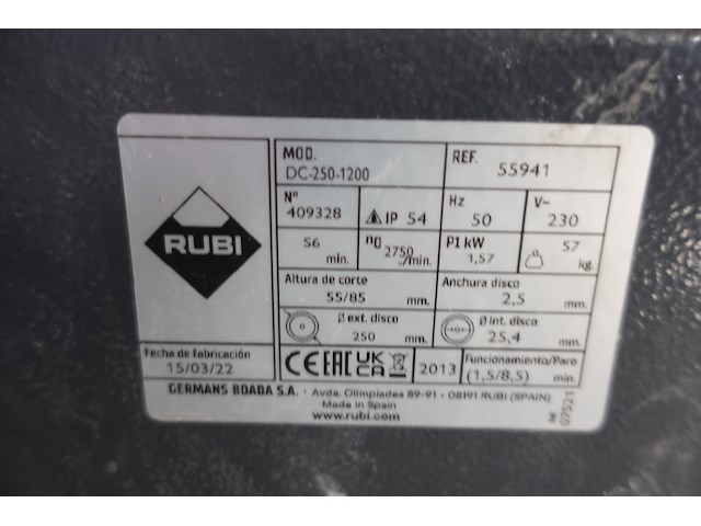 Elektrische tegelsnijder rubi - afbeelding 2 van  10