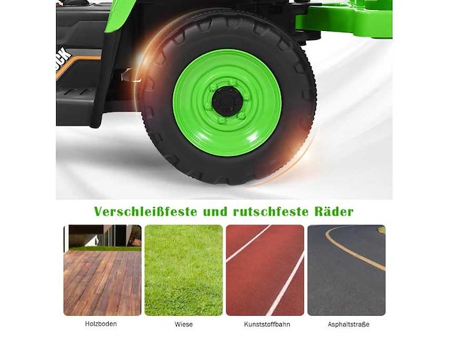 Elektrische tractor met afneembare aanhanger en afstandsbediening voor kinderen - afbeelding 5 van  7