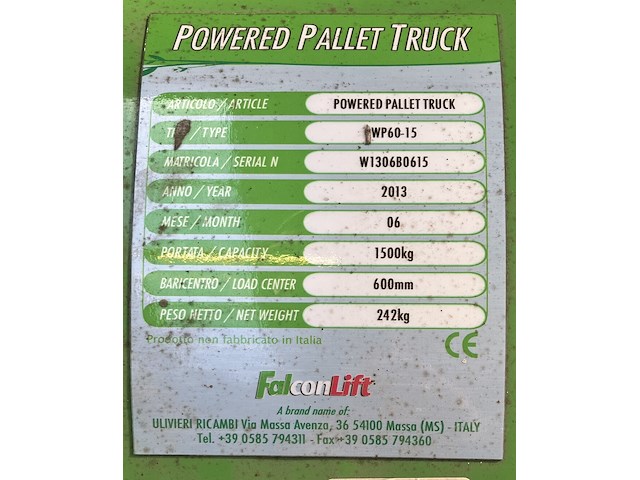 Elektrische transpallet 1500kg - afbeelding 6 van  6