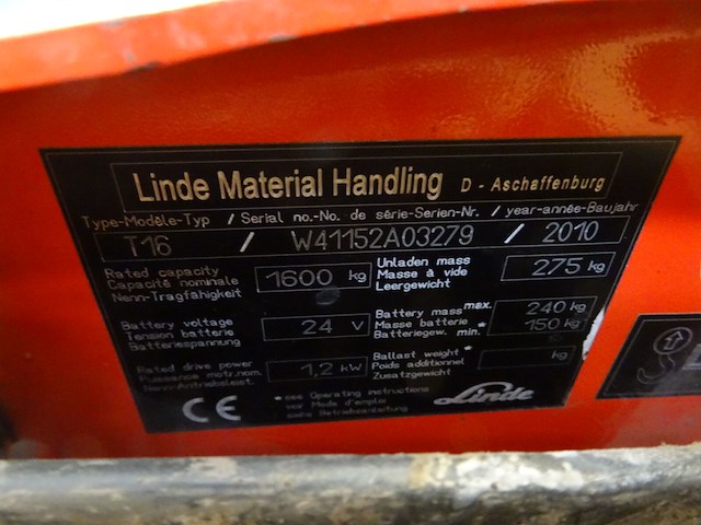 Elektrische transpallet linde - afbeelding 9 van  9