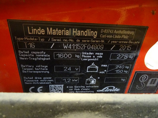 Elektrische transpallet linde - afbeelding 10 van  10