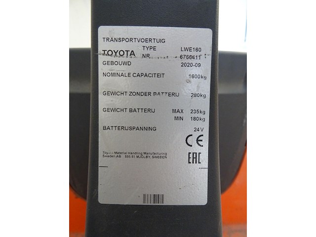 Elektrische transpallet toyota bt - afbeelding 6 van  9
