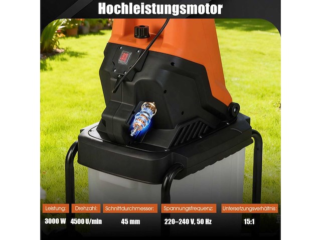 Elektrische tuinversnipperaar - afbeelding 3 van  6