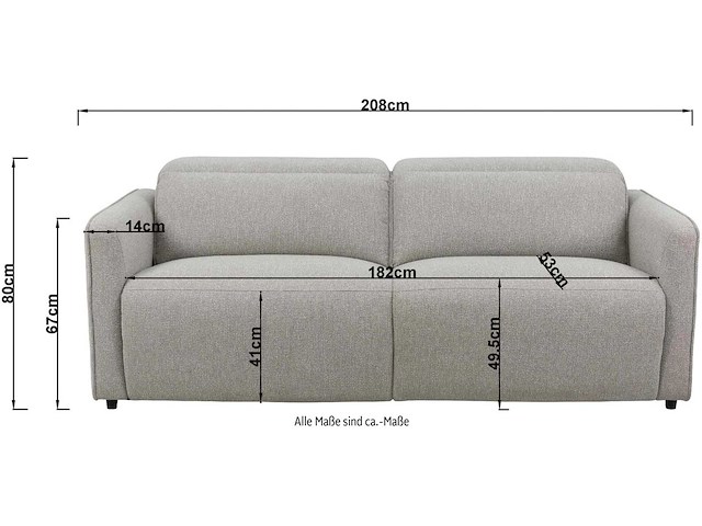 Elektrische tweezitsbank - grijze stof - afbeelding 1 van  4