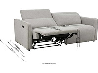 Elektrische tweezitsbank - grijze stof - afbeelding 2 van  4