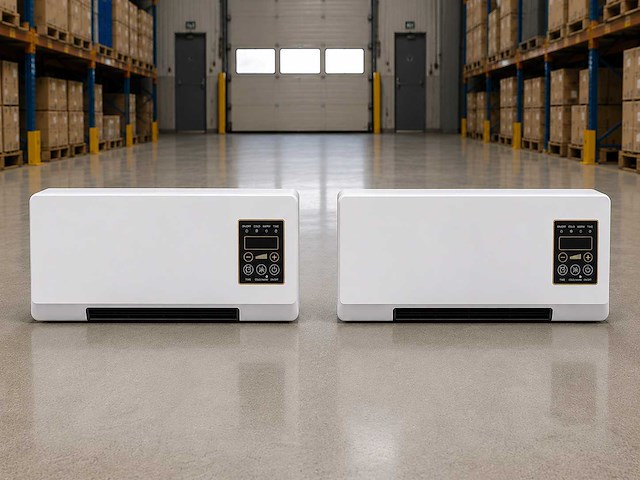 Elektrische ventilator en verwarming – 1200w – ventilatorkachel met timer en afstandsbediening – kachel voor wandmontage met instelbare thermostaat – 2-in-1 verwarmen & koelen - 2026 model (2x) - afbeelding 1 van  7