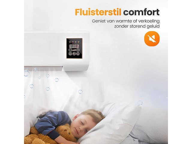 Elektrische ventilator en verwarming – 1200w – ventilatorkachel met timer en afstandsbediening – kachel voor wandmontage met instelbare thermostaat – 2-in-1 verwarmen & koelen - 2026 model (4x) - afbeelding 3 van  7
