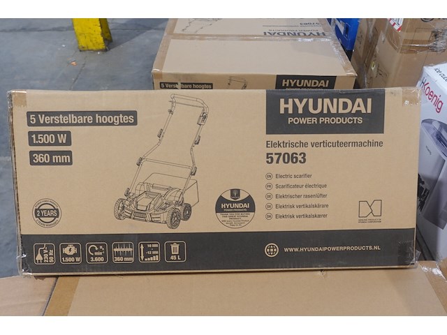 Elektrische verticuteermachine hyundai power products - afbeelding 2 van  3