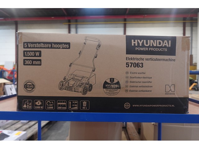Elektrische verticuteermachine hyundai power products - afbeelding 2 van  3
