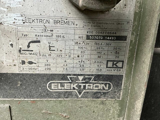 Elektron bremen kercomet 185 e mig/mag lasapparaat - afbeelding 3 van  7