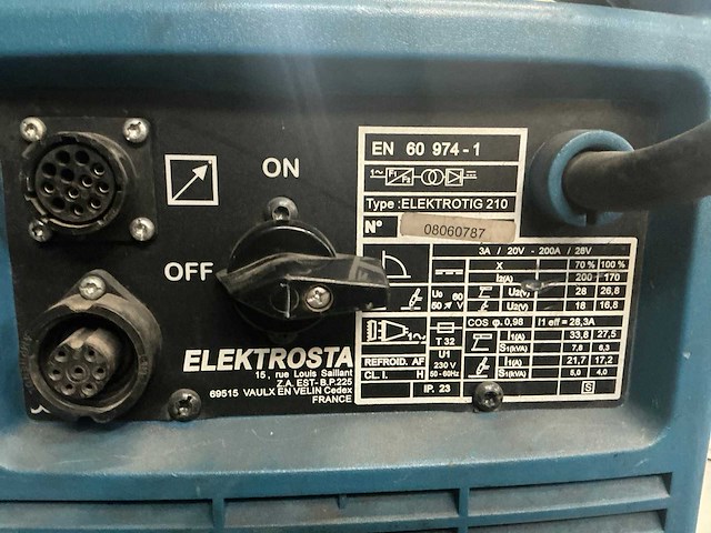 Elektrosta elektrotig 210 tig-lasmachine - afbeelding 6 van  6