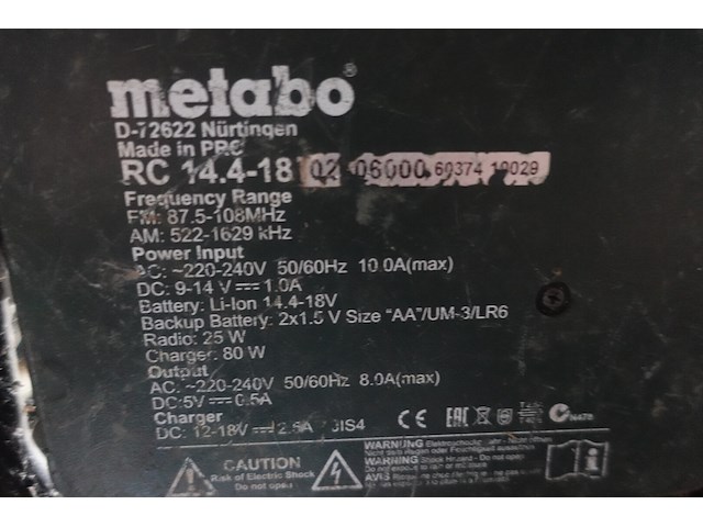 Elektrsiche werkradio metabo - afbeelding 7 van  7