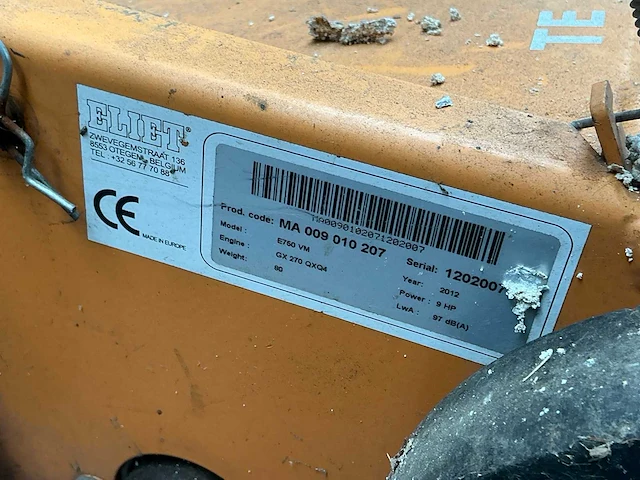 Eliet 750 verticuteermachine - afbeelding 3 van  3